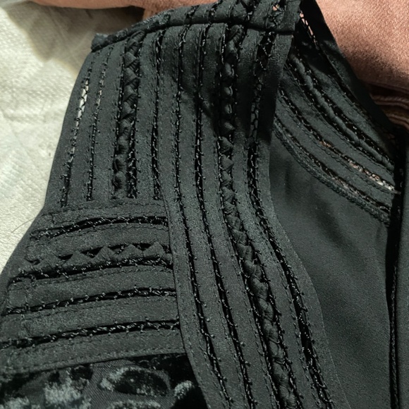 NWT Anthropologie Daniel Rainn Black sleeveless Velvet burnout top SZ S - Picture 4 of 5